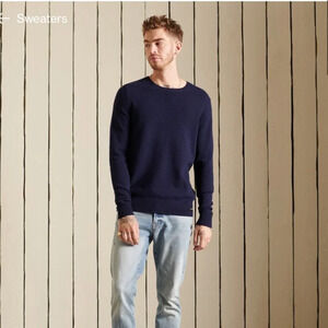 Superdry Lambswool Blend Navy Crew Neck Sweater XL
